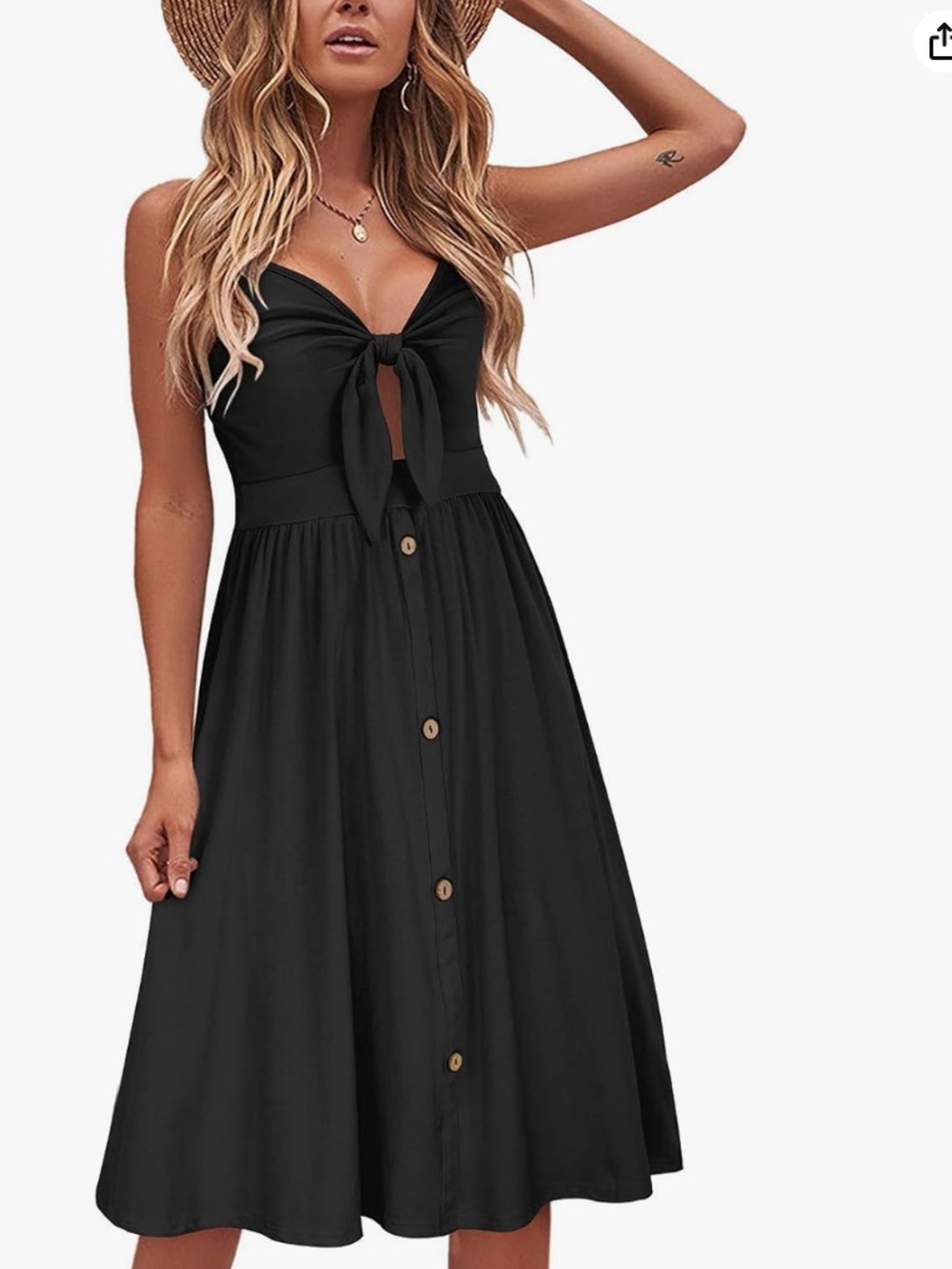ePretty Black Midi Sundress - Women’s Summer Casual